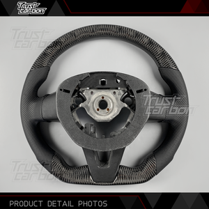 Volant en fibre de carbone personnalisé pour <span class=keywords><strong>Nissan</strong></span> Dark Sky Navara Altima <span class=keywords><strong>Juke</strong></span> Kicks Qashqai avec poignée en cuir perforé noir - Product Image 5