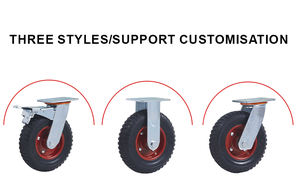 Carga alta 270-480kgs Industrial Giratória Preto-vermelho Borracha 4 5 <span class=keywords><strong>6</strong></span> 8 Polegadas Médio-Pesado Roda <span class=keywords><strong>Caster</strong></span> - Product Image 2