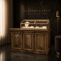 Vitrine à bijoux en verre sur mesure avec éclairage LED, finition polie, durable, étanche, pour magasin de bijoux, vente en gros