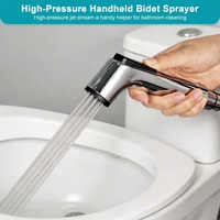 Pistolet pulvérisateur de bidet autonettoyant G1/2 universel, pulvérisateur de toilette portatif haute pression pour salle de bain et nettoyage d'animaux de compagnie