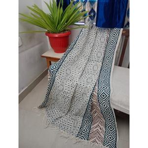 Best Sustainable Textile Handcrafted Premium 100% Cotton <b>Throw</b> Blanket Printed Tassels Lightweight All-Season Home Decor - Product Image 1