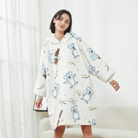 Couverture-hoodie oversize en flanelle pour couples, petite robe-pyjama décontractée, vêtement chaud à capuche pour regarder la télévision, tenue d'intérieur