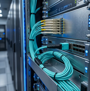 Cables de Fibra Óptica 10G MPO MM OM3 de 12/8/24 Núcleos, FTTH 5G, Certificación CE, LSZH, 3.0MM, 2M - Product Image 1
