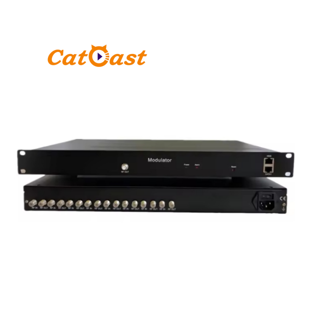 Catcast 8 FTA DVB-S2 to ATSC/DVB-T/T2/ISDB-T Transmodulator with 4/8 DVB-S2 Tuner Input and Multi-carriers Output (Metal)