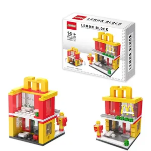 De gros apple briques-Mini briques à assembler, jouets pour enfants, briques d'assemblage de petites particules, ville view, blocs de construction