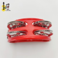 Vente chaude Couleur Rouge Mini Pied Tambourin Tambour Percussion Autres Instruments De Musique