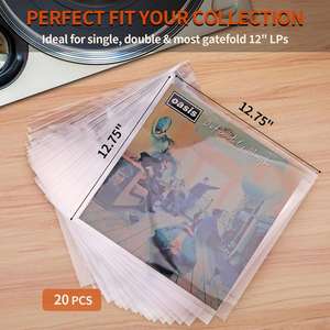 Pochettes pour disques vinyles en vinyle épais transparent de 12 pouces avec logo personnalisé - Product Image 2