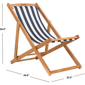 Natural Outdoor Collection Loren Teak White pieghevole Sling Adirondack Chair - Product Image 3
