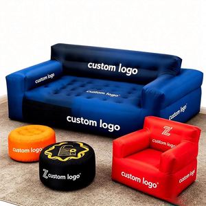 Heavy Duty <b>Inflatable</b> Seat Air <b>Couch</b> with Custom Logo Printing for Trade Show Exhibition Commercial Advertising Furniture - Product Image 1