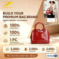 Sac à main dôme en cuir PU verni rouge personnalisé avec logo, double fermeture éclair, poignée supérieure, sacoche bandoulière pour femme, vente en gros
