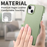 Étui de protection en cuir de litchi uni de couleur pure pour iPhone 18 Pro Max, compatible avec les coques de téléphone iPhone 17, 16, 15, 14, 13, 12, 11
