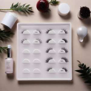 新款3D貂皮加长7对5对长半睫毛美容化妆素食纤维全条睫毛定制半睫毛 - Product Image 5