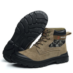 รองเท้าบูทนิรภัยหุ้มข้อสูงสำหรับผู้ชาย ป้องกันการกระแทก ป้องกันการเจาะทะลุ สีน้ำตาล - Product Image 1
