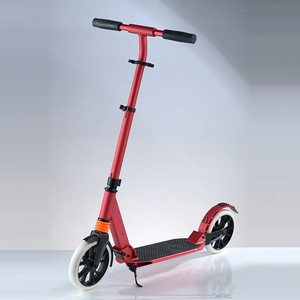 Scooter Urbain Pliable Tout en Aluminium Rouge Noir Argent pour Adultes et Adolescents - Product Image 1