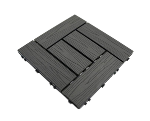 Dalles de terrasse en composite bois-plastique écologiques, imperméables, antidérapantes, à grain de bois 3D embossé, emboîtables, pour terrasse extérieure et <span class=keywords><strong>piscine</strong></span> - Product Image 1