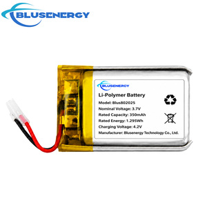 802025 3.7V 350mAh แบตเตอรี่ลิเธียมโพลิเมอร์แบบชาร์จไฟได้พร้อมขั้วต่อสายไฟสำหรับอุปกรณ์อิเล็กทรอนิกส์แบบพกพาขนาดเล็ก - Product Image 1