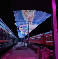 Écran LED en grille de forme personnalisée, étanche IP65, avec une luminosité de 1000 cd pour des caractéristiques architecturales uniques et une utilisation publicitaire
