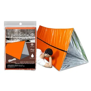 소형 경량 비바람에 견디는 마일라 서바이벌 2 인용 튜브 대피소 비상 열 텐트