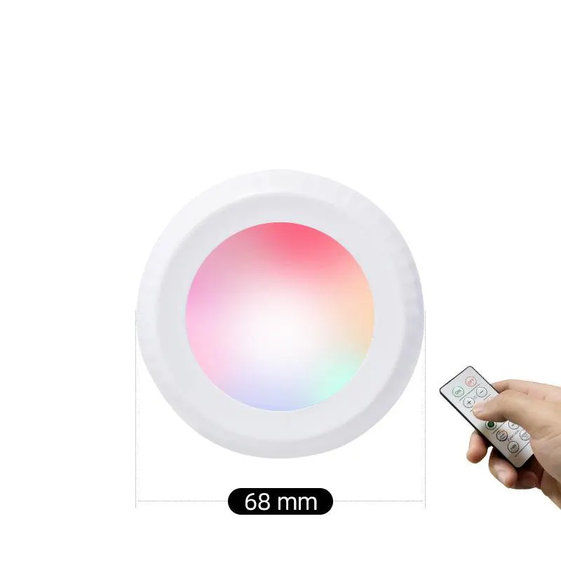 3W RGB Cabinet Light with Remote Control for Wardrobe Stairs for Dorm Night Light LED Kitchen White Crystal 90 Modern ABS DC 6V