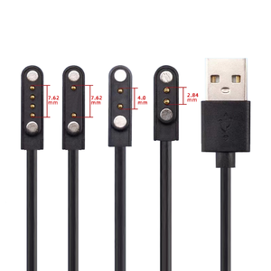 Factory Price Fast Charger PVC Braided USB2.0 <strong>Charging</strong> Data <strong>Cable</strong> for <strong>Magnetic</strong> 2pin 4pin Smart Watch Pogo Pin Charger Cord - Product Image 1