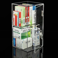 Boîte à médicaments en acrylique transparente personnalisée, boîte de rangement à double compartiment, boîte de rangement multifonctionnelle pour médicaments de bureau à domicile
