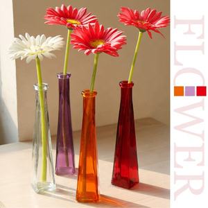 Floreros de cristal de diferentes formas para decoración del hogar, jarrones de colores baratos - Product Image 3