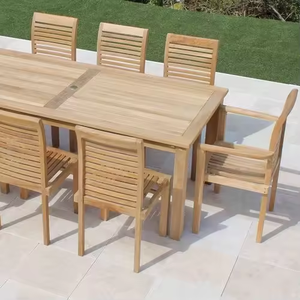Fashion High Quality Modern Teak Furniture Wicker Back with Waterproof Cushions Wood Patio Dining <b>Garden</b> Outdoor Chair - Product Image 6