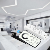 Contrôleur de variateur LED sans fil RF T1 avec télécommande + récepteur R3 DC12-24V 3A 3CH 216W, gradation sans scintillement à 4096 niveaux pour éclairage unique