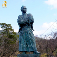 Statue de guerrier samouraï en bronze grandeur nature RELONG, sculpture en cuivre et laiton, personnalisation disponible à la vente