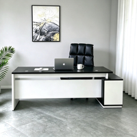 Ensemble de mobilier de direction de haute qualité : chaise et bureau de secrétaire, bureau moderne en L pour patron, table d'ordinateur