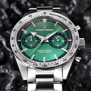 PAGANI DESIGN 1766 Nuovo <span class=keywords><strong>Orologio</strong></span> al Quarzo Retro Lusso con Fasi Lunari da Uomo Cronografo Sportivo Speedmaster da Polso Movimento VK64 Vetro Zaffiro AR - Product Image 3