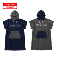 Ujoy Cadeau Poncho de bain à capuche en microfibre pour hommes et femmes, séchage rapide, pour la plage, le surf, le changement de tenue, la plongée
