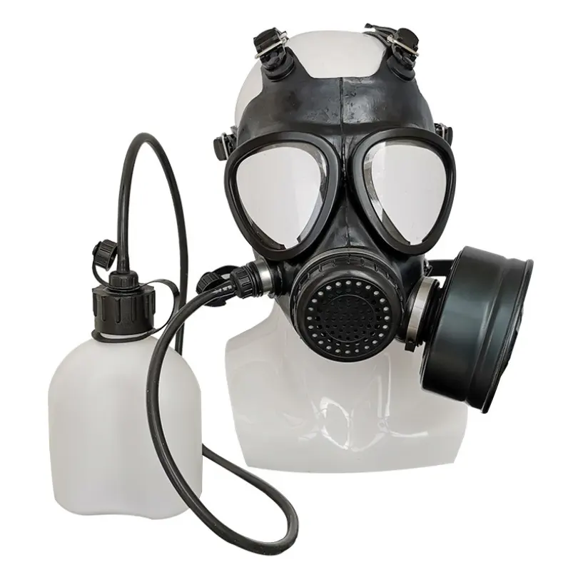 Wholesale Chemical Full Head Civilian Rubber Gas Mask With Canister