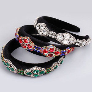 Diademas de Pedrería para Mujer Hua Liyu, Diseño Floral Ovalado Negro, Accesorios para el Cabello, Tocado de Estilo Barroco para Mujer - Product Image 2