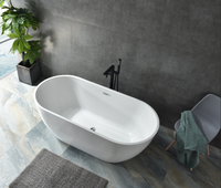 Baignoire autoportante ovale moderne en acrylique de haute qualité, écologique, de luxe, pour bain profond, ensemble pour salle de bain OEM ODM