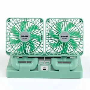 Fan Factory Wholesale Type-c Charging Two-head Fan With Wind Speed Display Charging Camping Fan With Light