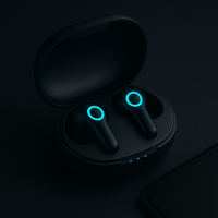 Écouteurs sans fil TWS pour la course nocturne 5.3 avec lumière LED lumineuse, design sportif étanche et longue autonomie de la batterie