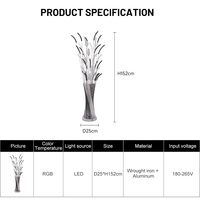 Lampe sur pied moderne en fer forgé et aluminium, design vase à fleurs, éclairage LED 3000K 4000K 6000K Ra80, pour décoration de chambre, vente en gros