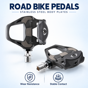 Pedales de Bicicleta de Carretera sin Clip, Compatibles con SPD-SL, Cuerpo de Carbono Compuesto, Plataforma Ancha, Tensión Ajustable - Product Image 1