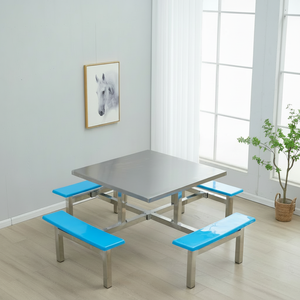 201 elegante comedor moderno de acero inoxidable 1,2 m/1,5 m 60*120cm Mesa Rectangular - Product Image 1