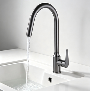 Grifos para Fregadero de Cocina y Baño con Mezclador Giratorio de Agua Fría/Caliente, Superficie Cromada, Montaje en Encimera, Acero Inoxidable 304 - Product Image 5