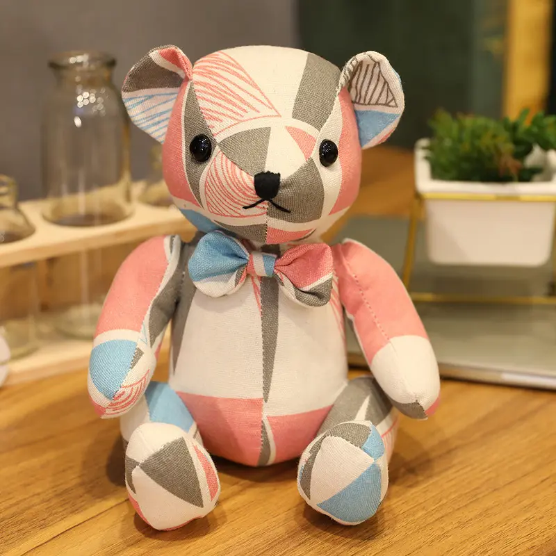 ของเล่นตุ๊กตาหมีเท็ดดี้สีขาว,ตุ๊กตาสัตว์พิมพ์ตุ๊กตาตาโตตุ๊กตาหมีทรงกลมสีม่วงอ่อนนุ่มกำหนดได้เอง