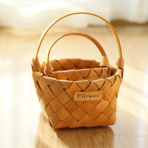 Festival fleur panier <span class=keywords><strong>saule</strong></span> tissé Portable <span class=keywords><strong>bois</strong></span> tissé puce en <span class=keywords><strong>bois</strong></span> outil <span class=keywords><strong>de</strong></span> mariage panier-cadeau - Product Image 2