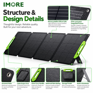 <b>200W</b> Foldable Photovoltaic <b>Solar</b> <b>Panel</b> ETFE IP67 with MC4 for Portable Power Stations RV Camping Travel and Outdoor Charging - Product Image 2