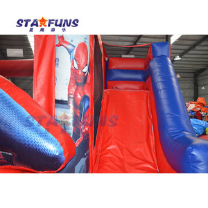 Trung Quốc nhà máy Spider-Man <span class=keywords><strong>Inflatable</strong></span> nhà trả lại trẻ em sân sau Spider người đàn ông lâu đài bouncy với Slide <span class=keywords><strong>Spiderman</strong></span> nhảy lâu đài - Product Image 6