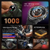 Reloj Inteligente Deportivo HD AK95 con Asistente de Voz IA, Pantalla HD de 1.85'' 360*360, Resistente al Agua IP68, Monitor de Ritmo Cardíaco, para Android e iOS