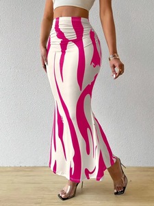 <span class=keywords><strong>Jupe</strong></span> Crayon Sirène Amincissante Taille Haute à Motif Zèbre, Vente en Gros Directe Usine, Modèle 2025 pour Femmes - Product Image 3