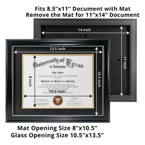 กรอบประกาศนียบัตรสำเร็จการศึกษาสีดำแบบกำหนดเองได้ เป็นมิตรกับสิ่งแวดล้อม ขนาด 8.5x11 นิ้ว A4 พร้อมกรอบใส่เอกสาร - Product Image 2