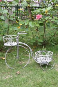 Semitree — Pot de <span class=keywords><strong>brouette</strong></span> en fer forgé gris, artisanat en métal, jardinière de vélo - Product Image 6