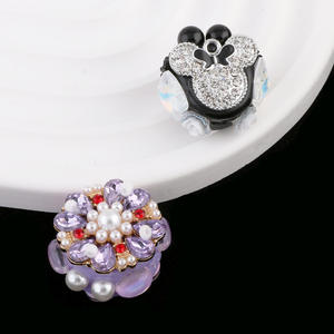 Kunsi Flor <span class=keywords><strong>de</strong></span> cristal púrpura o pesado <span class=keywords><strong>Mickey</strong></span> Ball cuentas <span class=keywords><strong>de</strong></span> agujero recto DIY teléfono móvil llavero bolsa <span class=keywords><strong>de</strong></span> acceso - Product Image 1